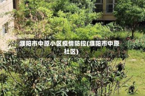 濮阳市中原小区疫情防控(濮阳市中原社区)