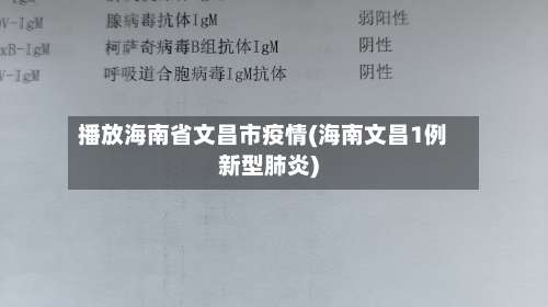 播放海南省文昌市疫情(海南文昌1例新型肺炎)-第1张图片